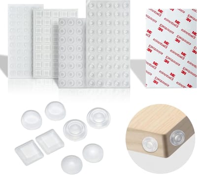 172 Delen Transparante Zelfklevende Rubber Buffers voor Deuren, Kastjes en Lades - Geluiddempers, Antislip, Rond en Trapezoïdaal