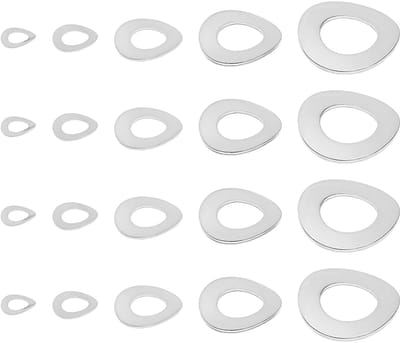 Dailygoods - veerringen - roestvrijstalen ringen - 150 stuks - elastische bevestigingen - geschikt voor automobiel en machinebouw - M6 M8 M10 M12 M14