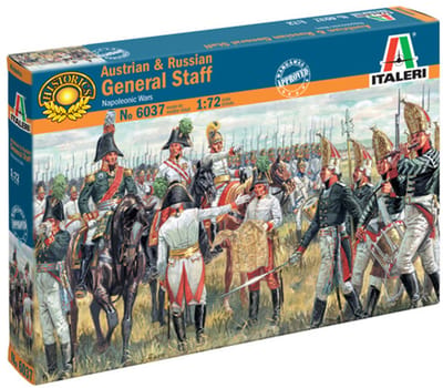 Italeri Modelbouwpakket Militaire voertuigen - 6037 Oostenrijkse en Russische Generale Staf - Napoleontische Oorlogen - 39 Figuren Plastic - 1:72 - Modelbouw
