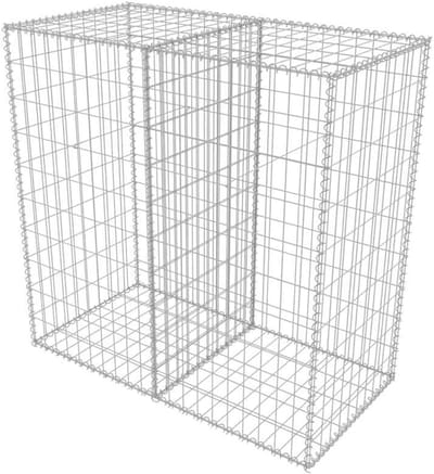Schanskorven Mand - Stenen Muur - Tuin Decoratie - Verzinkt Staal - 100x50x100 cm - Zilverkleurig