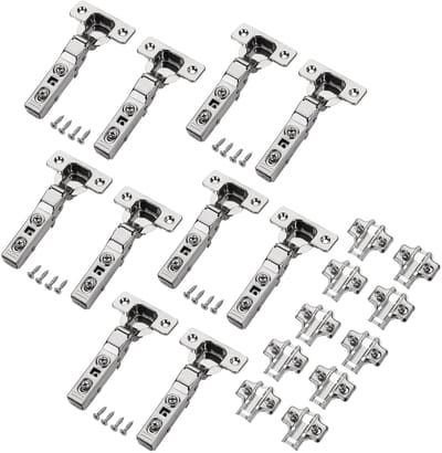 10x potscharnier SOTECH roestvrij staal 304, T45 softclose, middenaanslag 100°, klikmontage (incl. kruisplaat en schroeven)