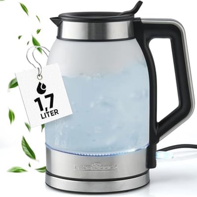 Glazen Waterkoker 1,7 Liter met Blauw Verlicht Reservoir - BPA-vrij - 2200W