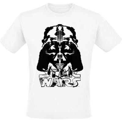Star Wars - Disney T-shirt - Darth Vader - Inked Helmet - M tot XXL - voor Mannen - wit