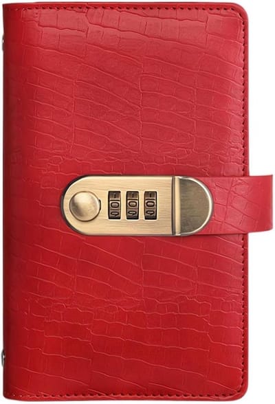 Bespaarboek Uitdagingen - Budget Planner - Geld Beheer - Met Combinatieslot - 17.8 x 11 cm - Rood