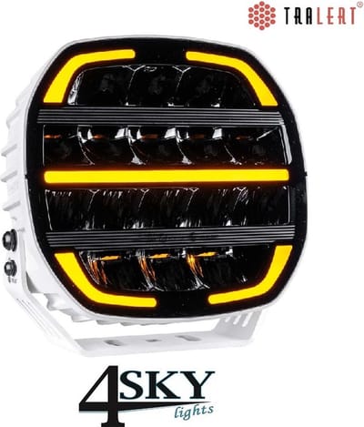 Phantom white Led verstraler 160 watt 16.000 Lumen met positielicht amber/wit en DARK look lens