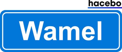 Hacebo - Plaatsnaam Sticker - 29x10 CM - Wamel sticker - Verkeersborden sticker - grappige cadeaus - Wamel