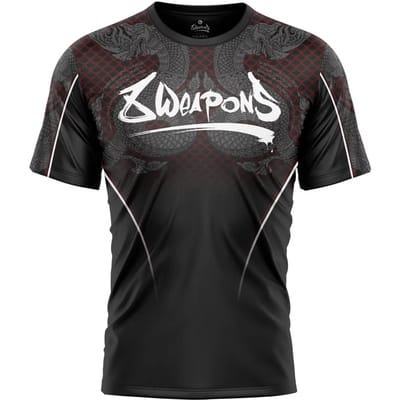 8 Weapons Dry Fit T-Shirt Naga Yant Zwart Rood - XL