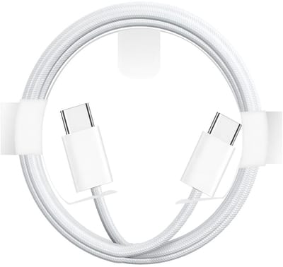 Fast Charging Cable USB-C To USB-C 100CM White