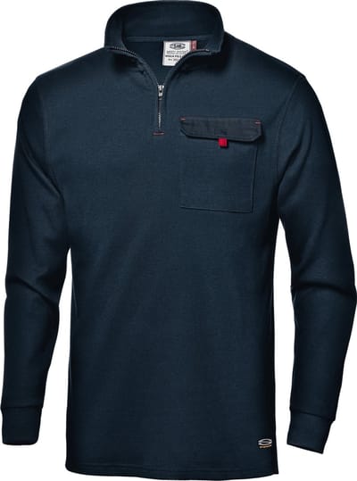 SIR SAFETY ZARA POLO Lange mouw Werkpolo HEREN Donkerblauw - 280 g/m² - Borstzak met Klittenband - Zijslitsen