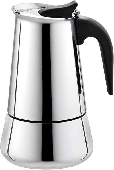 Espressomachine Kookplaat - Moka Pot - Koffie Zetten - Vaatwasmachinebestendig - 6 Kops - Zilver