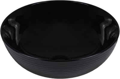 Keramische waskom rond zwart 38,5x38,5x14 cm opbouw Cleo