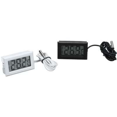 2 Stuks Elektronische Digitale Thermometer Thermostaat Temperatuurmeter 2s Refresh met Sonde(Zwart wit ) black