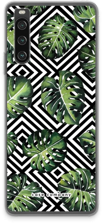 Case Company® - Hoesje geschikt voor Sony Xperia 10 IV hoesje - Geometrische jungle - Soft Cover Telefoonhoesje - Bescherming aan alle Kanten en Schermrand