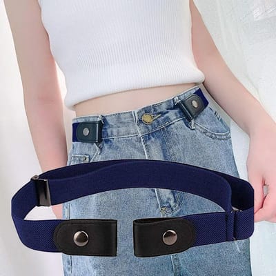 CHPN - Gespvrije riem - Elastische Riem - Riem - Belt - Navy - Unisex - Verstelbare riem - max 104CM