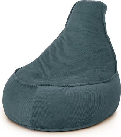 Drop & Sit - zitzak/stoel - trendy rib (corduroy) - petrol - Noa JR - 100 Liter