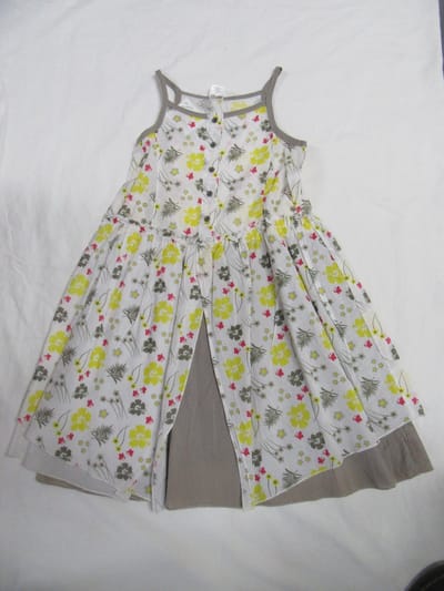 dirkje , jurk , zomer , wit / taupe ,  6 jaar  116