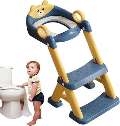 Kinder toiletstoel - Potty trainer - Zindelijkheidstraining - Verstelbare hoogte - 40 x 33 x 13.5 cm - Donkerblauw