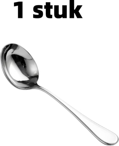 1 stuk - Lepel - Lange steel - Noedel-/paplepel - Roestvrij staal - Soeplepel - 19,5 cm * 5,5 cm - Zilver