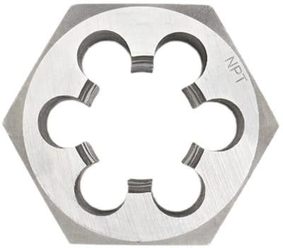 Dailygoods- Draadsnijmatrijs 3/8"-18 NPT - Zeshoekige Matrijs - Koolstofstaal - Handmatige Buisschroefdraad - Nauwkeurige Snede - Spaanverwijderingssleuven - Schroefdraadmatrijs