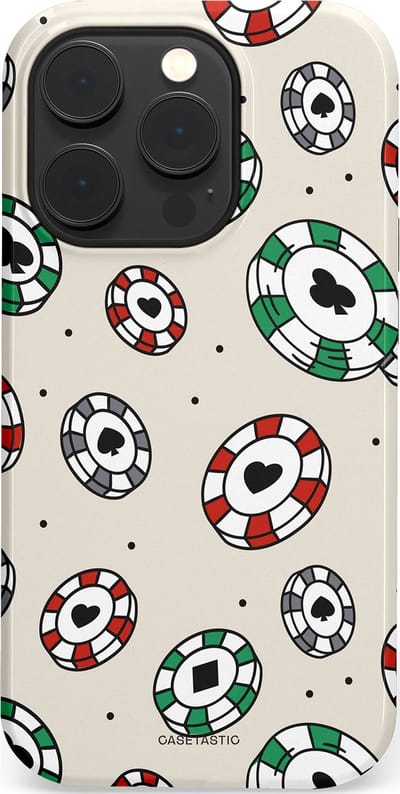 Casetastic Hoesje Geschikt voor Apple iPhone 14 Pro Magsafe - Stijlvolle Beschermende Duo-layer Case - Casino Chips Patroon