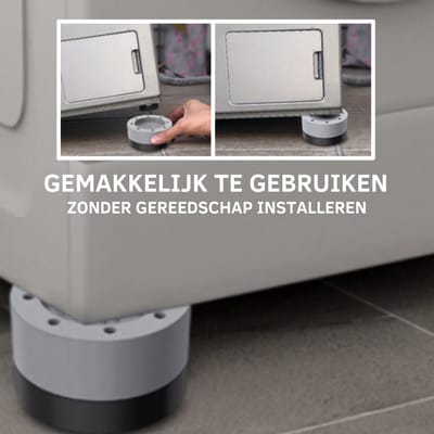 4 Vibratiedempers - Geluiddemping voor wasmachines - Eenvoudig te installeren