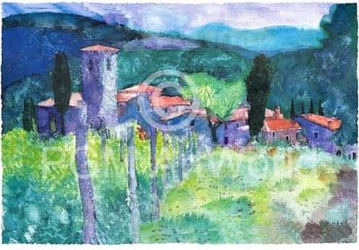 Kunstdruk Ralf Westphal - Castello di Spaltenna, Chianti 70x50cm