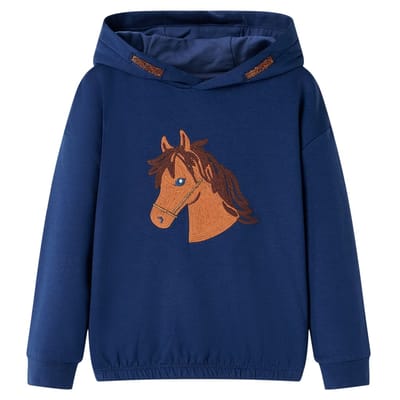 vidaXL - Kindertrui - met - capuchon - 92 - marineblauw