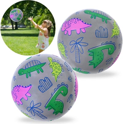 Dinosaurussen Kleurrijke RUBBEREN bal 23cm, lichtgewicht, STRAND, SPEELBAL, VOOR SPELEN 10m+