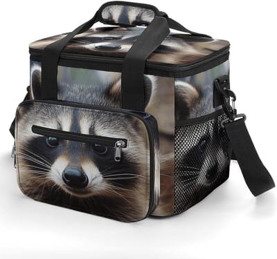 Geïsoleerde Koeltas - Draagbare Thermische Tas - Picknick en Kamperen - Lekvrije Voering - 225 Liter - Wasbeerprint