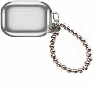 Beschermhoes met Harthanger voor Draadloze Oordopjes, Zilverkleurige Schokbestendige Cover