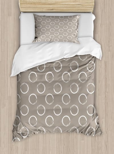 ABAKUHAUS Taupe dekbedovertrekset, hoogwaardige zachte en warme tweedelige dekbedovertrek met 1 kussensloop, eenpersoonsbed, Taupe White