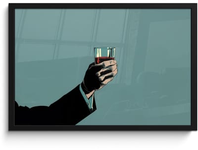 Poster in lijst - Fotolijst 60x40 cm - Posters - Arm - Glas - Pak - Blauw - Posterlijst zwart - Decoratie - Wanddecoratie woonkamer - Muurdecoratie slaapkamer - Kerstversiering - Kerstdecoratie voor binnen - Kerstmis