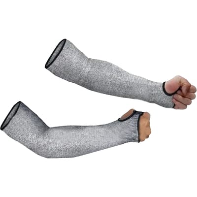 2 Stuks Beschermende Armmouwen Steek- en Snijbestendig Ademend Niveau 5 Bescherming Veiligheidsarmbeschermer gray