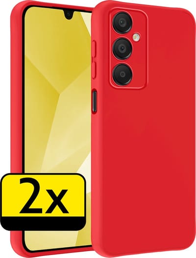 Hoesje - 2 Stuks - Geschikt voor Samsung Galaxy A16 - Sterk & Shockproof - Case Siliconen - Back Cover - Telefoon Hoes - Telefoonhoesjes - Rood