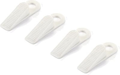 Rubber Deurstopper Set – 4 Stuks Deurvastzetter / Deurklem / Deurwig – Antislip Deurstop Lichtgewicht – Met Ophanghaak - Wit