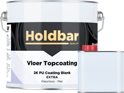 Holdbar Vloer Topcoating Extra Mat 2,5 kg - Vloerverf - Bestand Tegen Weekmakers in Rubber Banden - Transparant - Glashelder - Vergeelt niet - Slijtvast - UV-bestendig - Voor binnen en buiten - 2 Componenten