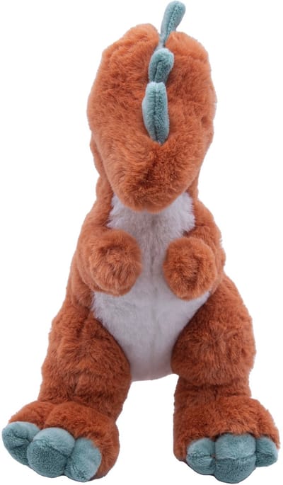 Cute since 1999 - Dinosauruspark - Dinosaurus speelgoed - Oranje zitten dino- Baby knuffel - 27cm