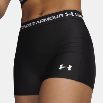 Under Armour HeatGear Shorty-BLK Dames Sportbroek - Ultimate Zwart - Wit