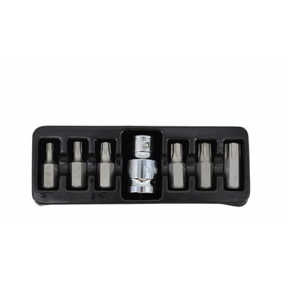 Awtools Black Line Serie - Torx Bitset - 7 stuks - Inclusief Adapter