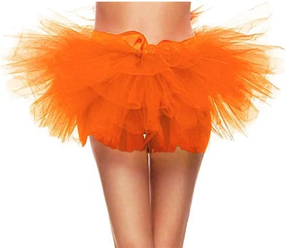 KIMU® Korte Tutu Oranje Tule Rokje - Maat 116 122 128 134 140 146 152 - Kleding Petticoat Rok Meisje - Ballet Tulerokje Ballerina Festival