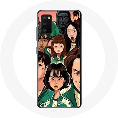 Hoesje - Samsung - Galaxy A41 - Flexibel - Wit - Squid Game Personage Poster Fanart