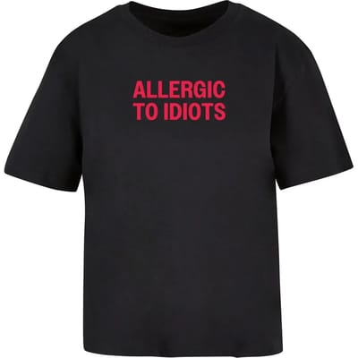 Dames-T-shirt Miss Tee Allergic To Idiots