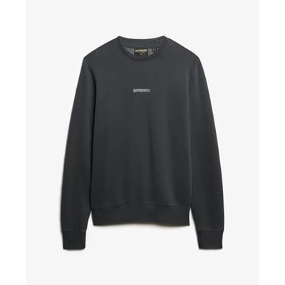 Superdry Sweatshirt met Ronde Hals en Micrologo Donkergrijs Grootte: L