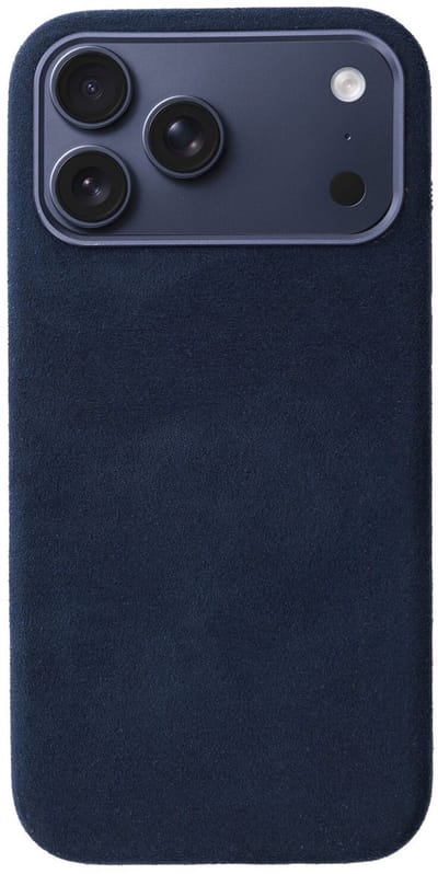 Rosso Avanti Hoesje Geschikt voor Apple iPhone 17 Pro Max | Compatibel met MagSafe / Qi2 | Echt Italiaans Alcantara | Back Cover | Beschermhoes | Blauw