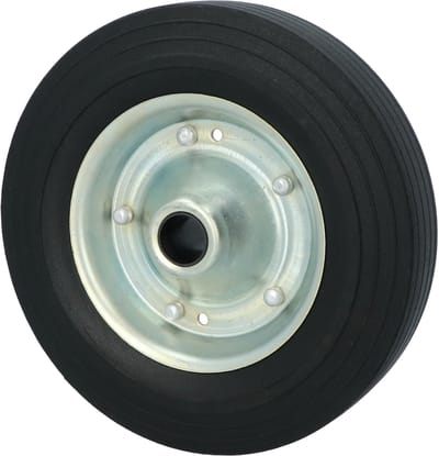 Carpoint Reservewiel voor Neuswiel (EAN 8711293053773) - Metalen velg en massief rubberen wiel - Wiel 200x50mm - Draagvermogen van 150kg