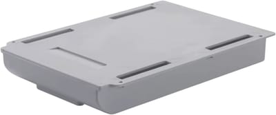 Zelfklevende Opberglade voor Bureau en Tafel – Maat L – Grijs – Onder Bureau Opslaglade met Plakstrip, Pennenbak, Bureau Organizer en Kantoor Accessoires Opberger