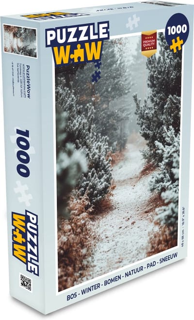 Puzzel Bos - Winter - Bomen - Natuur - Pad - Sneeuw - Legpuzzel - Puzzel 1000 stukjes volwassenen