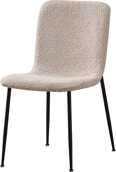 Stoel James Beige - Bouclé - Set van 2 - Zithoogte 47.5 cm - Zitdiepte 40 cm