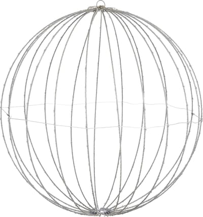 Luca Lighting Kerstverlichting Bal met Klassiek Witte LED Lampjes  - Ø60 cm - Lichtgrijs