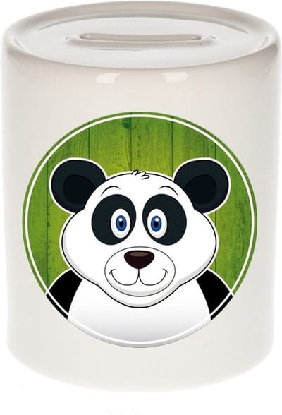 Vrolijke panda dieren spaarpot 9 cm - panda - spaarpotten voor kinderen